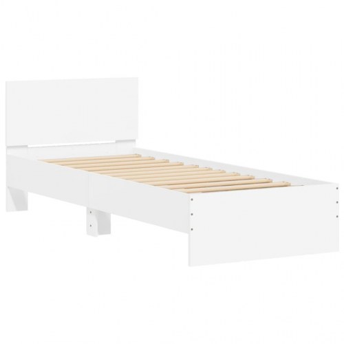Sengeramme med sengegavl 75 x 190 cm - hvid