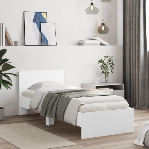 Sengeramme med sengegavl 75 x 190 cm - hvid