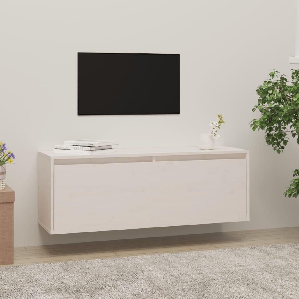 Vægskab 100x30x35 cm massivt fyrretræ hvid