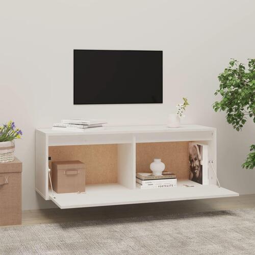 Vægskab 100x30x35 cm massivt fyrretræ hvid