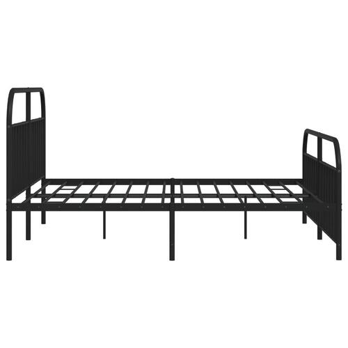 Sengeramme med sengegavl og fodgærde 200x200 cm metal sort