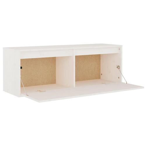 Vægskab 100x30x35 cm massivt fyrretræ hvid