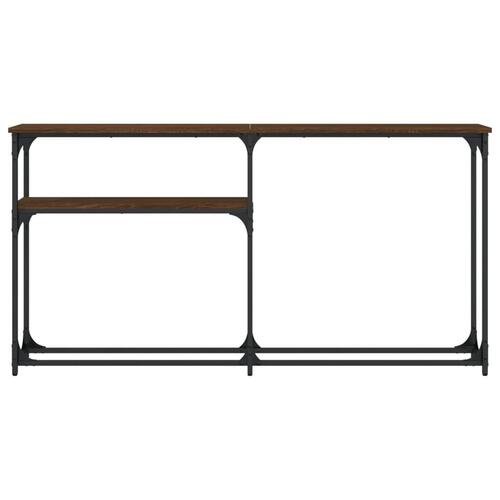 Konsolbord 145x22,5x75 cm konstrueret træ brunt egetræ