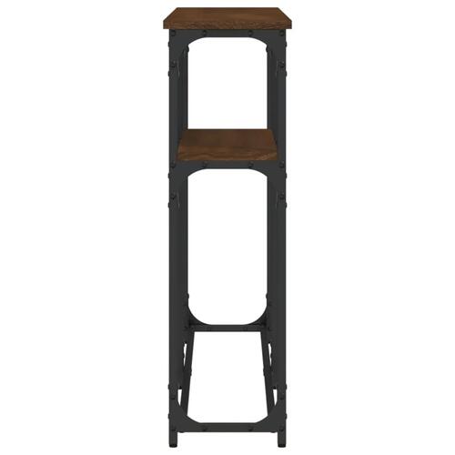 Konsolbord 145x22,5x75 cm konstrueret træ brunt egetræ