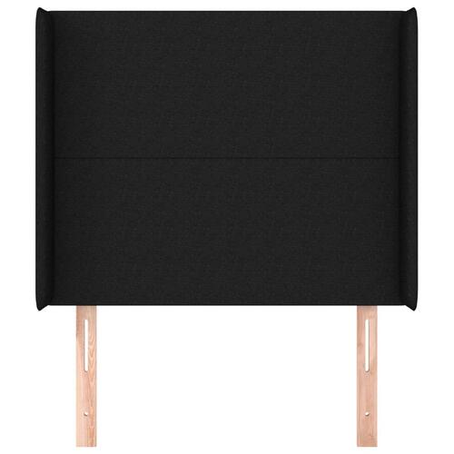 Sengegavl med kanter 103x16x118/128 cm stof sort