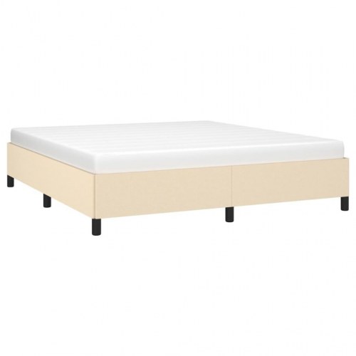 Sengeramme i stof 160x200 cm - cremefarvet dobbeltseng uden madras