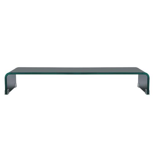 TV-stander/monitorstand sort glas 90x30x13 cm