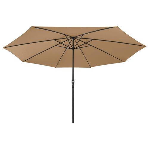 Haveparasol med LED-lys 400 cm gråbrun