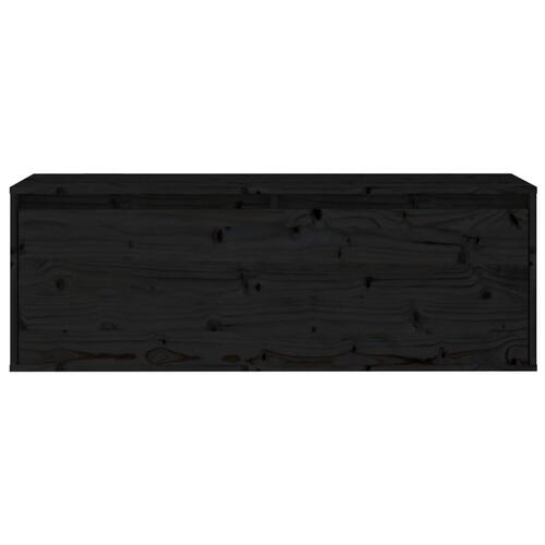 Vægskab 100x30x35 cm massivt fyrretræ sort