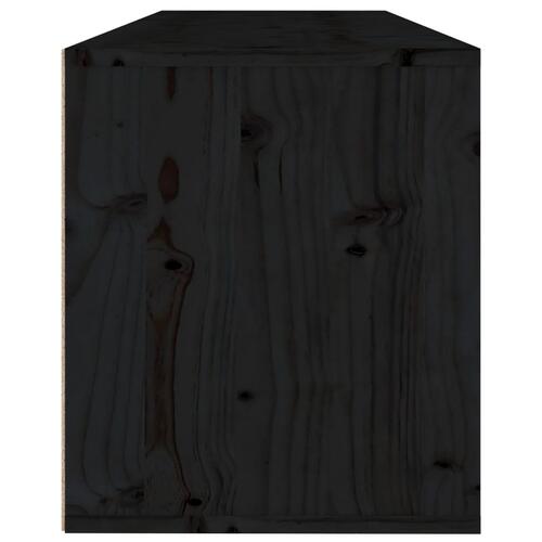 Vægskab 100x30x35 cm massivt fyrretræ sort
