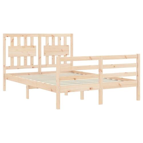 Sengeramme med sengegavl 140x190 cm massivt træ