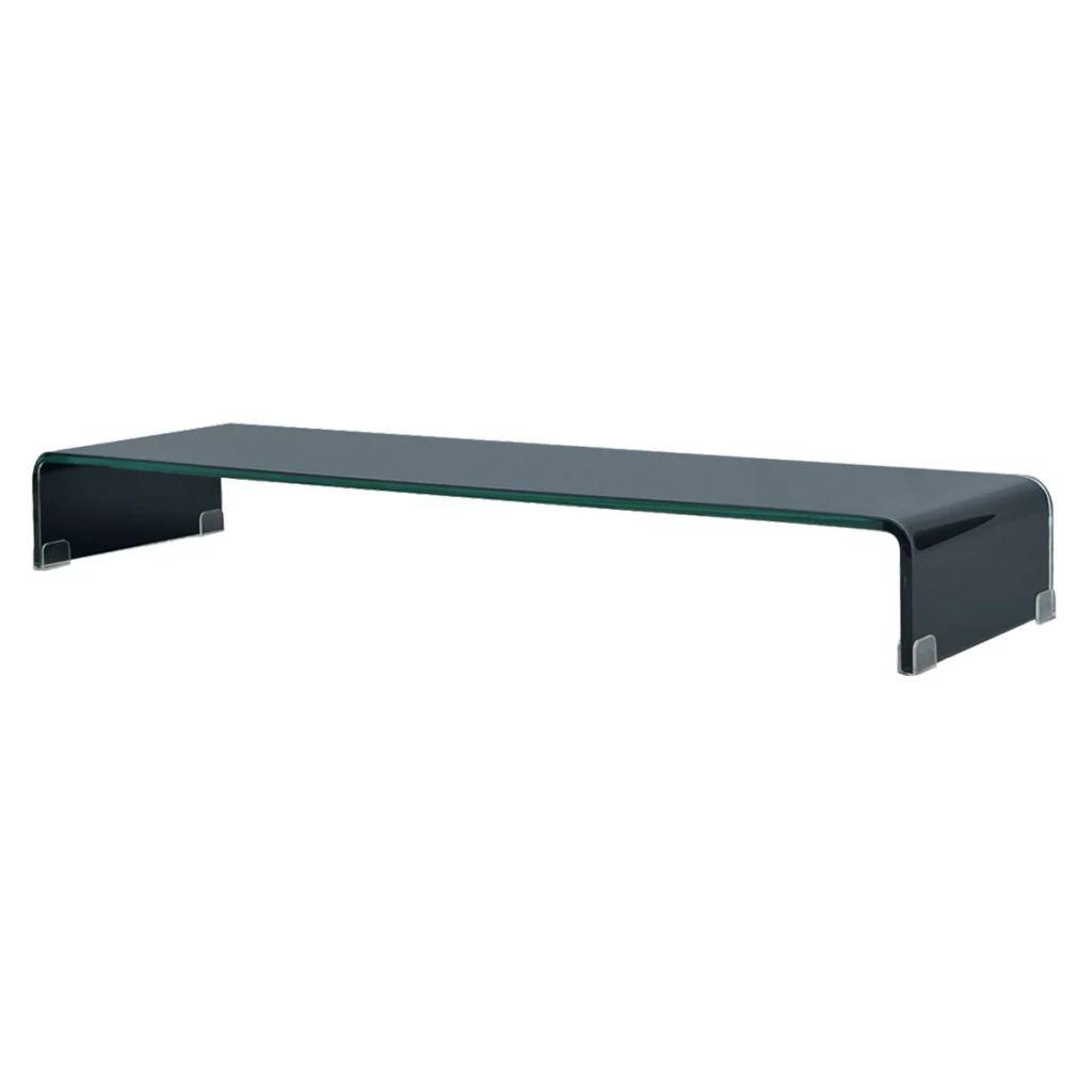 TV-stander/monitorstand sort glas 100x30x13 cm