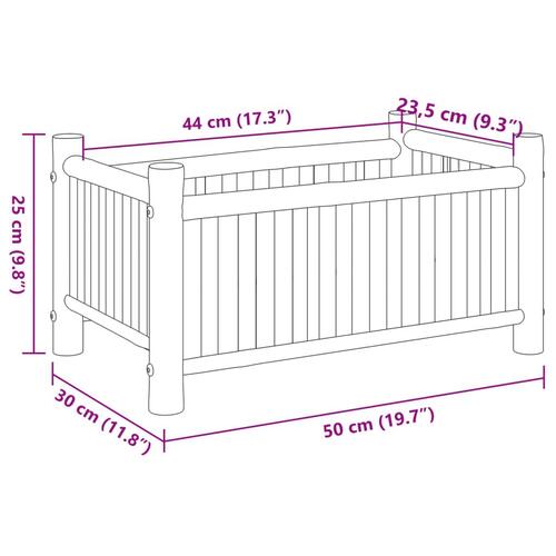 Plantekasse 50x30x25 cm bambus