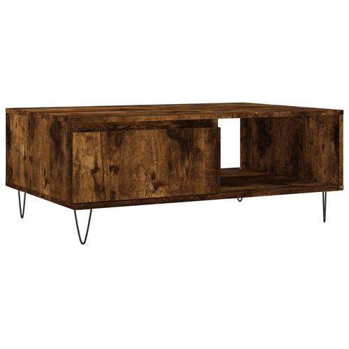 Sofabord 90x60x35 cm konstrueret træ røget egetræsfarve