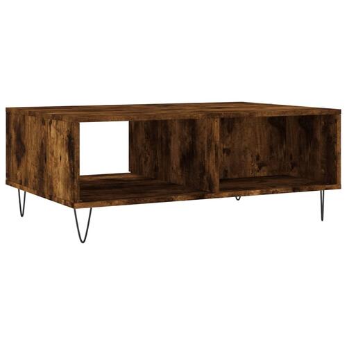 Sofabord 90x60x35 cm konstrueret træ røget egetræsfarve
