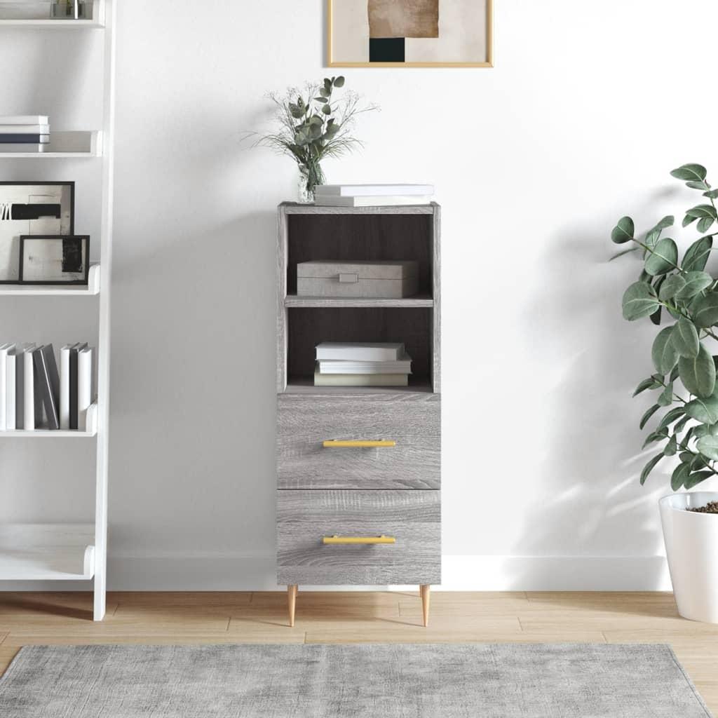 Skænk 34,5x34x90 cm konstrueret træ grå sonoma-eg