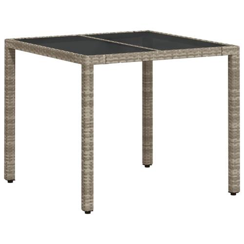 Spisebordssæt til haven 3 dele med hynder polyrattan og glas