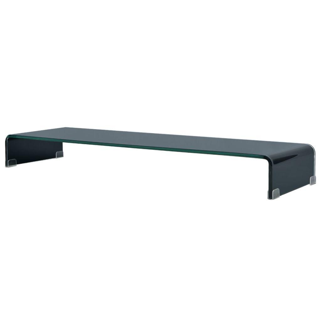 TV-stander/monitorstand sort glas 110x30x13 cm