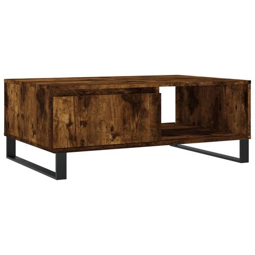 Sofabord 90x60x35 cm konstrueret træ røget egetræsfarve