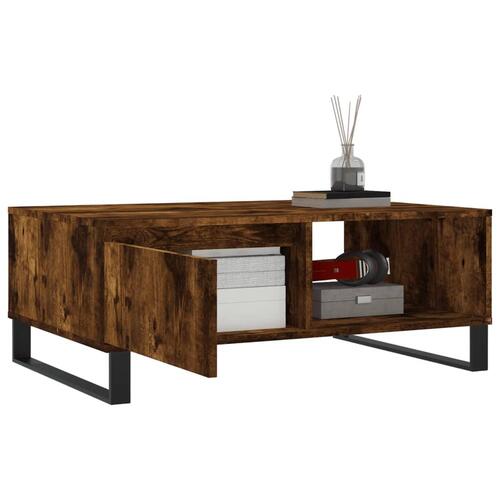 Sofabord 90x60x35 cm konstrueret træ røget egetræsfarve