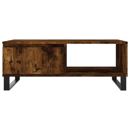 Sofabord 90x60x35 cm konstrueret træ røget egetræsfarve