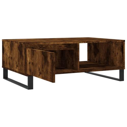 Sofabord 90x60x35 cm konstrueret træ røget egetræsfarve