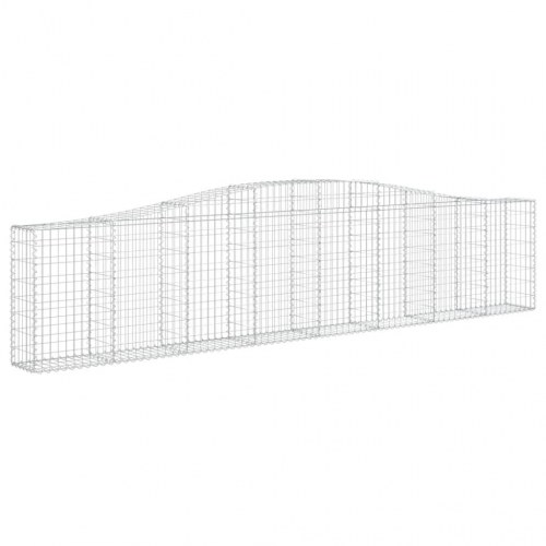 Buede gabionkurve - 7 stk. 400 × 30 × 80/100 cm i galvaniseret jern