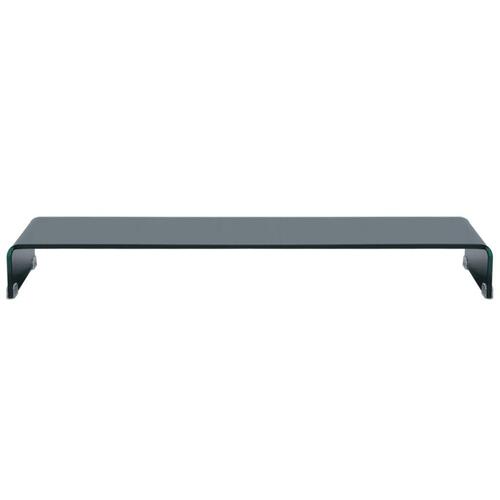 TV-stander/monitorstand sort glas 110x30x13 cm