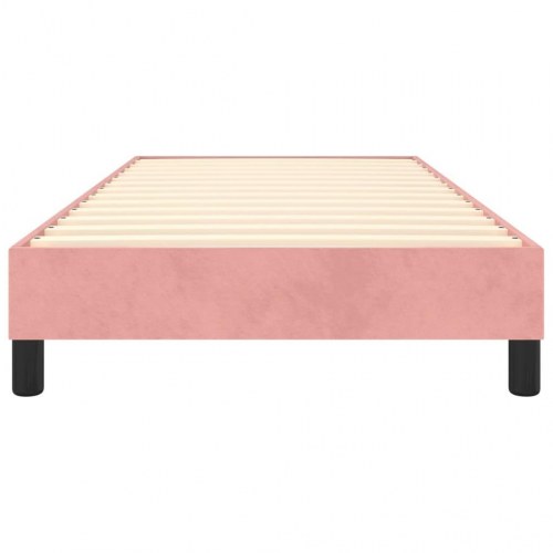 Boxspring sengeramme 90 x 190 cm i fløjl - lyserød