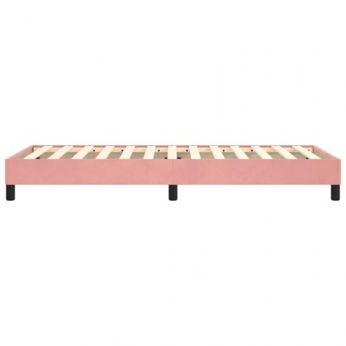 Boxspring sengeramme 90 x 190 cm i fløjl - lyserød