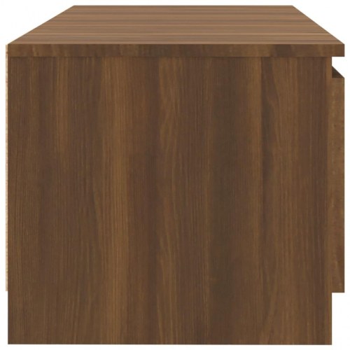 Tv-bord med LED-lys 140x40x35,5 cm brun egetræsfarve