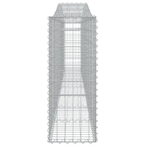 Buede gabionkurve - 2 stk. 400 × 30 × 80/100 cm i galvaniseret jern