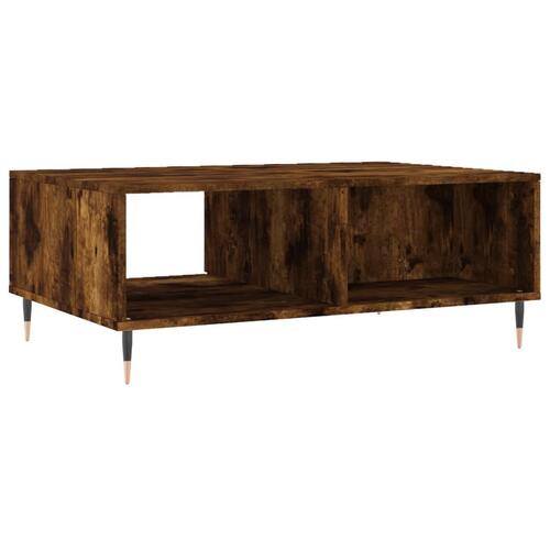 Sofabord 90x60x35 cm konstrueret træ røget egetræsfarve
