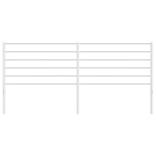 Sengegavl 193 cm metal hvid