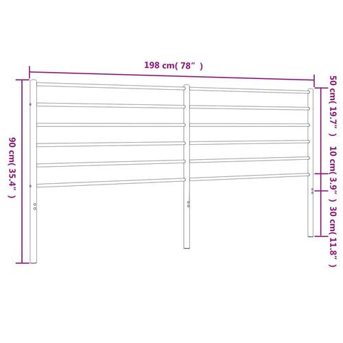 Sengegavl 193 cm metal hvid