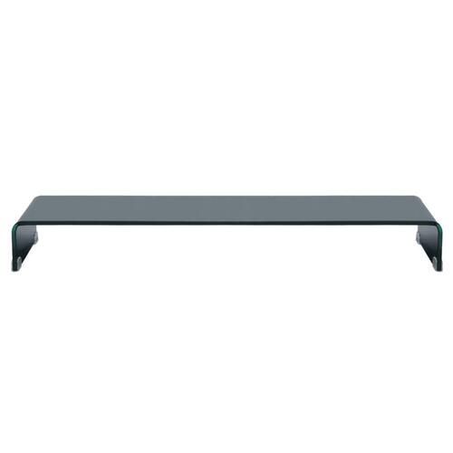 TV-stander/monitorstand sort glas 120x30x13 cm