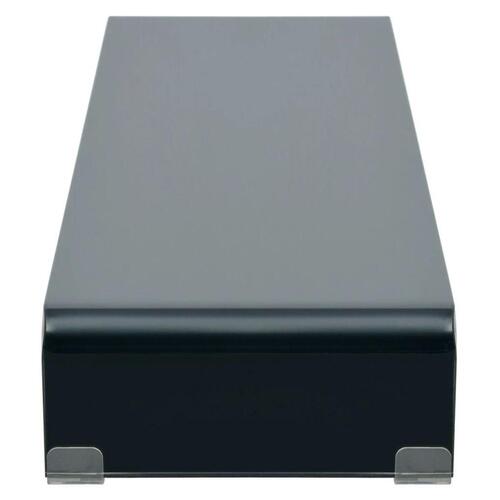 TV-stander/monitorstand sort glas 120x30x13 cm