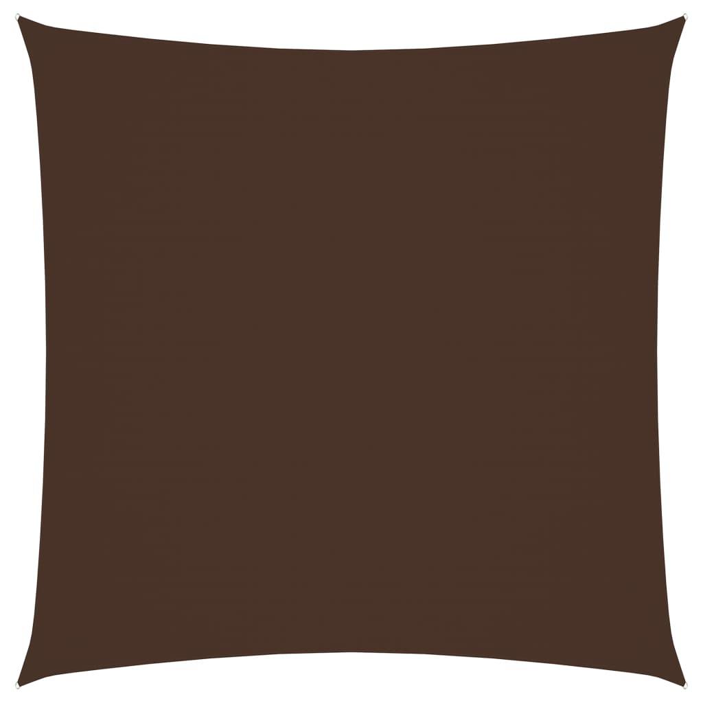 Solsejl 5x5 m firkantet oxfordstof brun