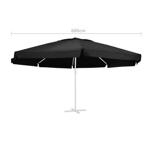 Udskiftningsdug til parasol 600 cm sort