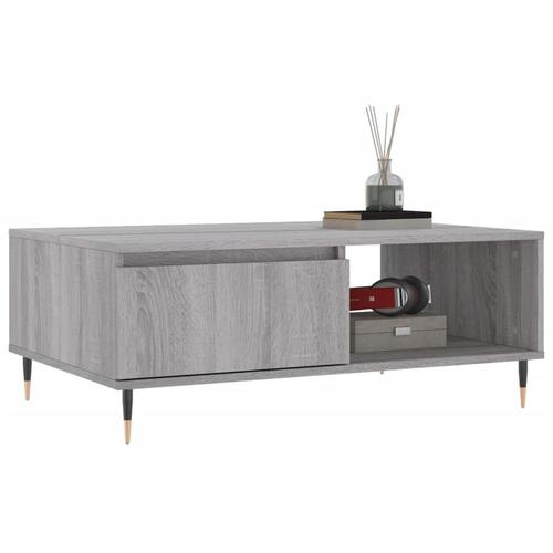 Sofabord 90x60x35 cm konstrueret træ grå sonoma-eg