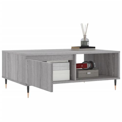 Sofabord 90x60x35 cm konstrueret træ grå sonoma-eg