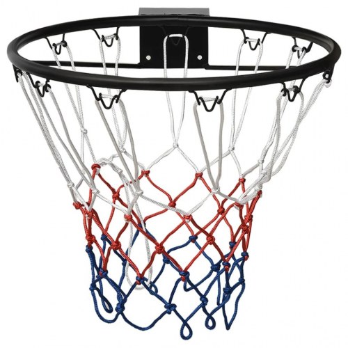 Basketkurv 45 cm i stål - sort ring med net