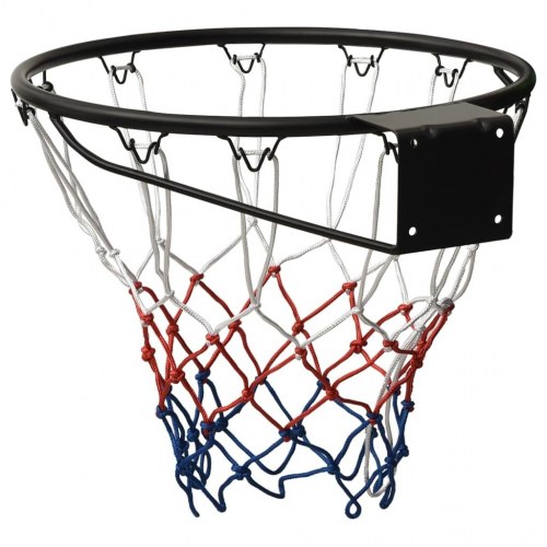 Basketkurv 45 cm i stål - sort ring med net