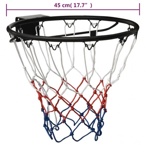 Basketkurv 45 cm i stål - sort ring med net