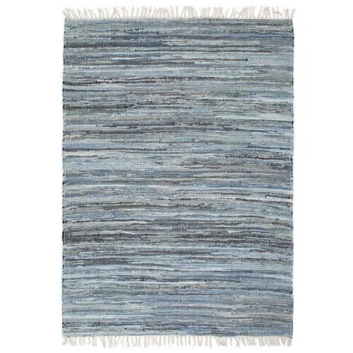 Håndvævet chindi-tæppe denim 80 x 160 cm blå