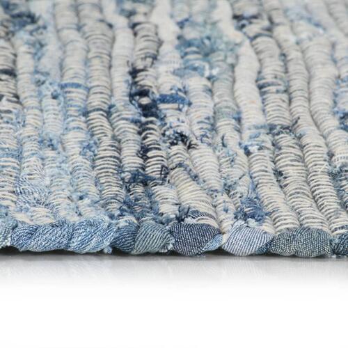 Håndvævet chindi-tæppe denim 80 x 160 cm blå