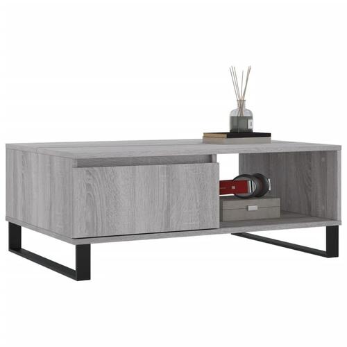 Sofabord 90x60x35 cm konstrueret træ grå sonoma-eg