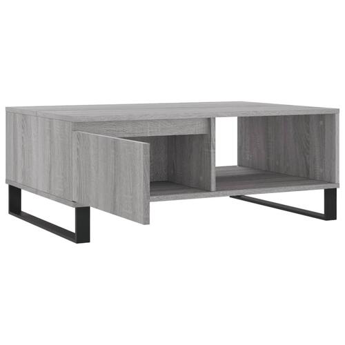 Sofabord 90x60x35 cm konstrueret træ grå sonoma-eg