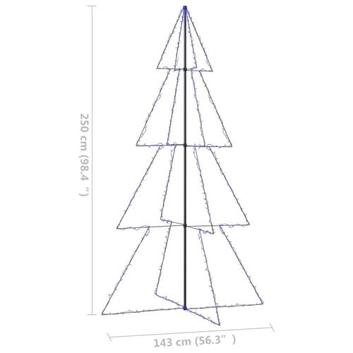 Lysende juletræ 143x250 cm 360 LED'er indendørs/udendørs