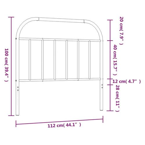 Sengegavl 107 cm metal sort